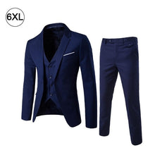Load image into Gallery viewer, 2018 Men's Fashion Slim Suits Men's Business Casual Clothing Groomsman Three-piece Suit Blazers Jacket Pants Trousers Vest Sets