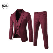 Load image into Gallery viewer, 2018 Men's Fashion Slim Suits Men's Business Casual Clothing Groomsman Three-piece Suit Blazers Jacket Pants Trousers Vest Sets