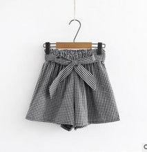 Load image into Gallery viewer, Short pants broad leg pants chunxia han version slim short pants grid high waist casual shorts YJ1-61